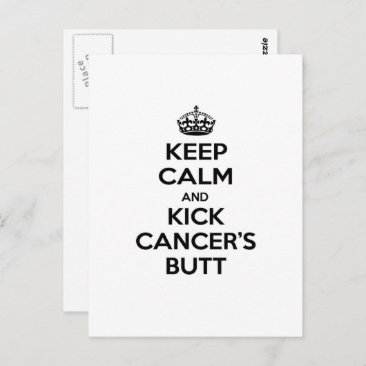 Blijf kalm en kick Cancer's Butt Briefkaart (Voorkant / Achterkant)