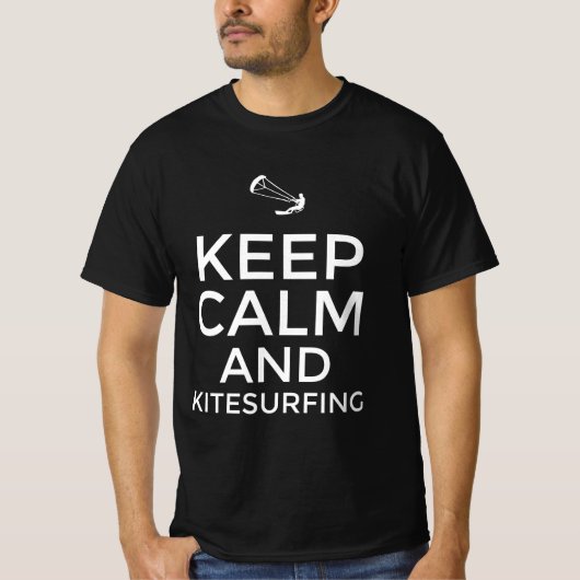 Blijf kalm en kitesurfen t-shirt (Voorkant)