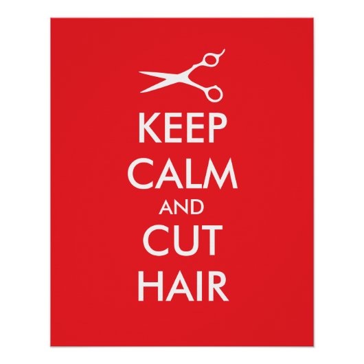 Blijf kalm en knip haar poster voor kapsalon (Voorkant)