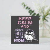 Blijf kalm en knoei niet met mama feestdagenkaart (Staand voorkant)