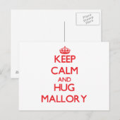 Blijf kalm en knuffel Mallory Briefkaart (Voorkant / Achterkant)