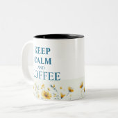 Blijf kalm en koffie Floral Design Coffee Mok (Voorkant links)