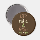 Blijf kalm en koffie - Grappig Magneet (Voorkant / Achterkant)