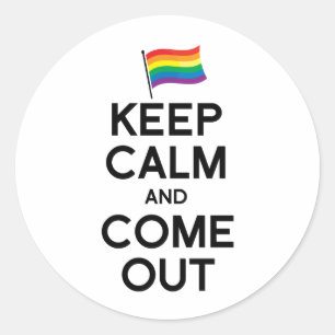 BLIJF KALM EN KOM NAAR BUITEN RONDE STICKER