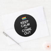 BLIJF KALM EN KOM UIT RONDE STICKER (Envelop)
