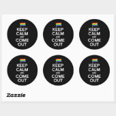 BLIJF KALM EN KOM UIT RONDE STICKER (Vel)