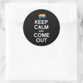 BLIJF KALM EN KOM UIT RONDE STICKER (Tas)