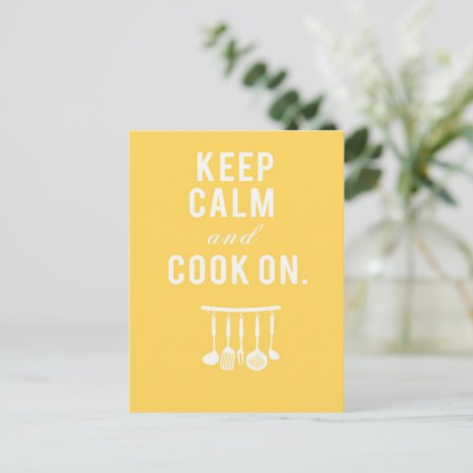 Blijf kalm en kook op Briefkaart (Staand voorkant)