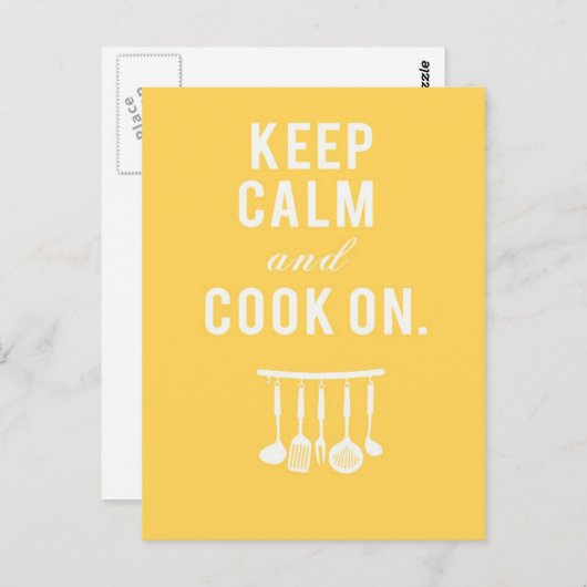 Blijf kalm en kook op Briefkaart (Voorkant / Achterkant)
