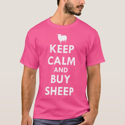 Blijf kalm en koop schapen t-shirt (Voorkant)