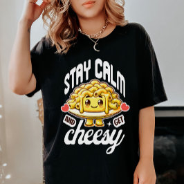Blijf kalm en krijg cheesy Mac en kaas Tri-Blend Shirt