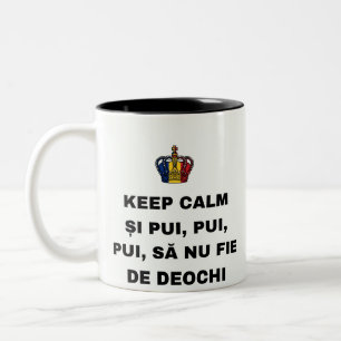 BLIJF KALM EN KRIJG GEEN SPANJOOG TWEEKLEURIGE KOFFIEMOK