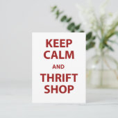 Blijf kalm en kringloopwinkel briefkaart (Staand voorkant)