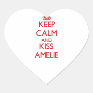 Blijf kalm en kus Amelie Hart Sticker