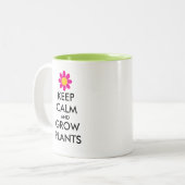 Blijf kalm en kweek planten koffie mok cadeau (Voorkant links)