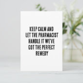Blijf kalm en laat de apotheker het afhandelen bedankkaart (Staand voorkant)