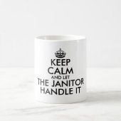 Blijf kalm en laat de conciërge het grappig behand koffiemok (Center)