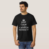 Blijf kalm en laat een conciërge het grappige werk t-shirt (Voorkant volledig)