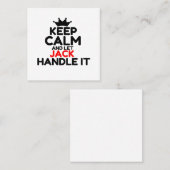 BLIJF KALM EN LAAT JACK HET AAN VIERKANTE VISITEKAARTJE (Voorkant / Achterkant)