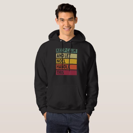 Blijf kalm en laat Noel deze retro quote afhandele Hoodie (Voorkant volledig)