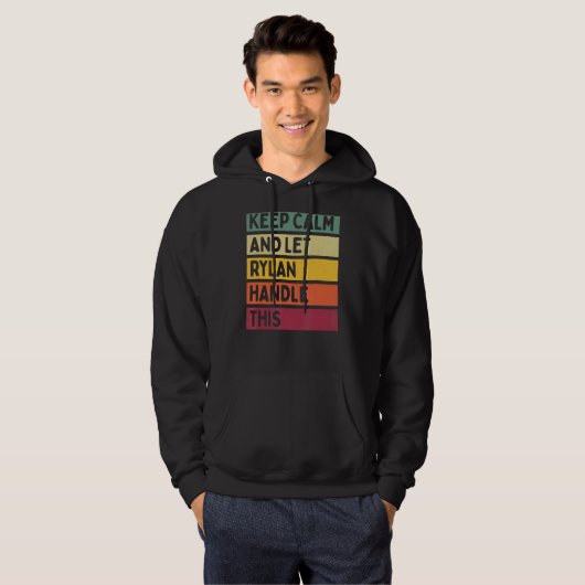Blijf kalm en laat Rylan deze retro quote afhandel Hoodie (Voorkant volledig)