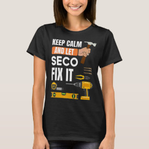 Blijf kalm en laat Seco repareren Handyman Constru T-shirt
