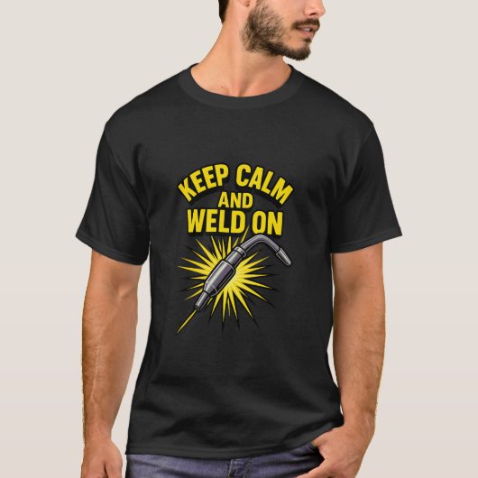 Blijf kalm en las op T-shirt - Funny Welder Spark (Voorkant)