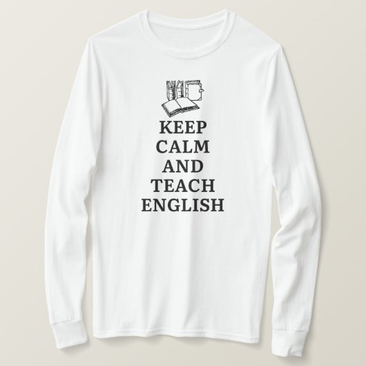Blijf kalm en leer Engels Grappig Engels leraar T-shirt (Design voorkant)