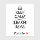 Blijf kalm en leer Java grappig laptop vinyl Sticker (Vel)