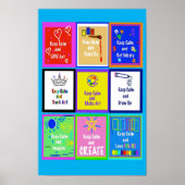 Blijf kalm en leer kunst Poster (Voorkant)