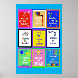 Blijf kalm en leer kunst Poster