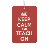 Blijf kalm en leer op rood en wit luchtverfrisser (Voorkant)