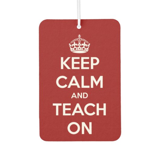 Blijf kalm en leer op rood en wit luchtverfrisser (Voorkant)