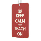 Blijf kalm en leer op rood en wit luchtverfrisser (Links)