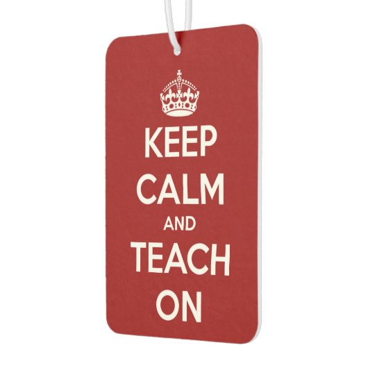 Blijf kalm en leer op rood en wit luchtverfrisser (Links)