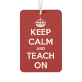 Blijf kalm en leer op rood en wit luchtverfrisser (Achterkant)