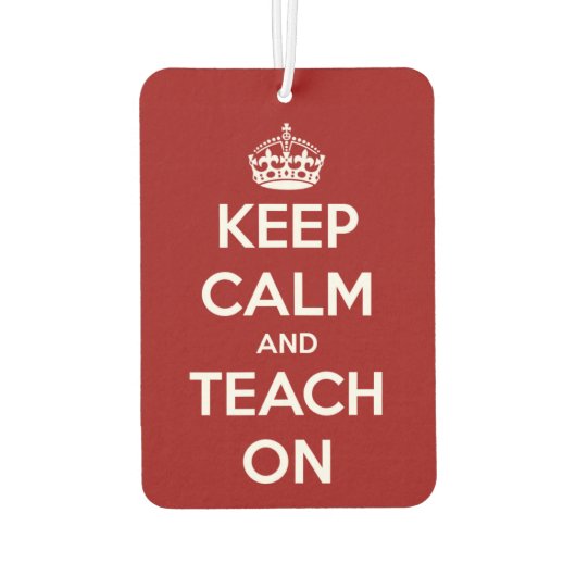 Blijf kalm en leer op rood en wit luchtverfrisser (Achterkant)