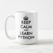 Blijf kalm en leer Python grappige software engine Koffiemok (Links)
