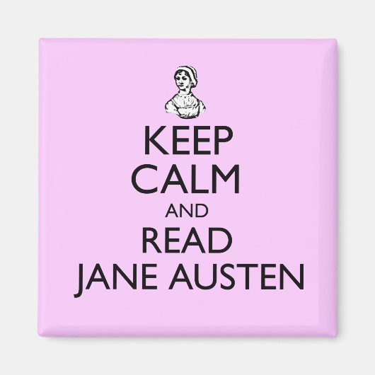 Blijf kalm en lees Jane Austen Magneet (Voorkant)