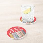 Blijf kalm en lees Jane Austen Zandsteen Onderzetter (Zijkant)