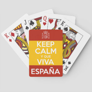 Blijf Kalm en leve Spanje Pokerkaarten