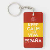 Blijf Kalm en leve Spanje Sleutelhanger (Voorkant)