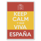 Blijf Kalm en leve Spanje Sticker (Voorkant)