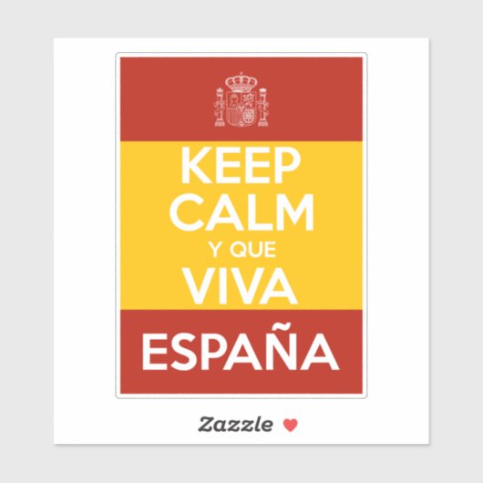 Blijf Kalm en leve Spanje Sticker (Vel)