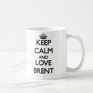Blijf kalm en liefdesbrent koffiemok