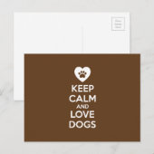 Blijf kalm en liefdeshonden briefkaart (Voorkant / Achterkant)