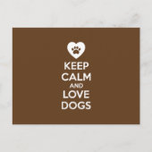 Blijf kalm en liefdeshonden briefkaart (Voorkant)