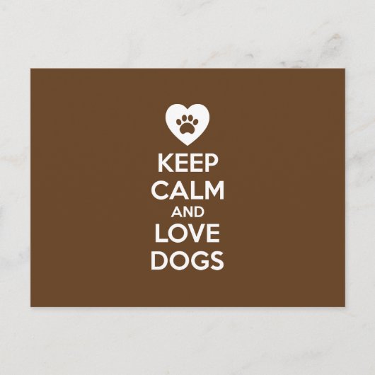 Blijf kalm en liefdeshonden briefkaart (Voorkant)
