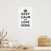 Blijf kalm en liefdeshonden poster (Keuken)