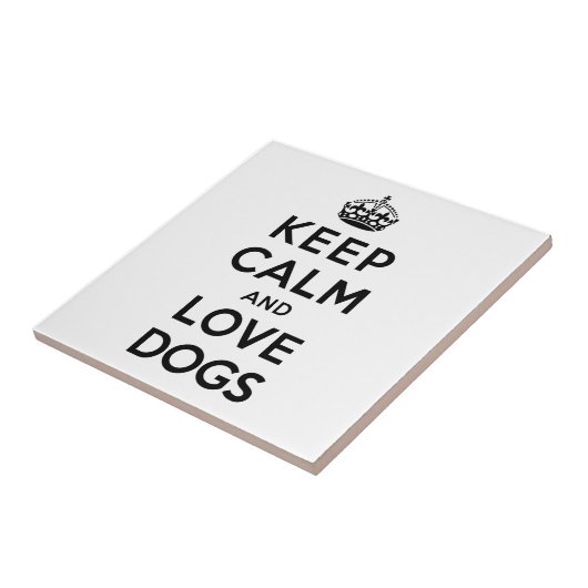 Blijf kalm en liefdeshonden tegeltje (Zijkant)